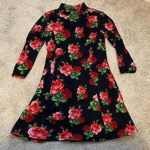 Forever 21 Black and Red Floral Mini Dress